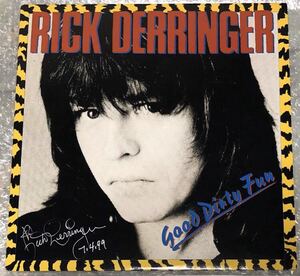 リック・デリンジャー　サイン入り LP「ロックンロールフーチークー」RICK DERRINGER