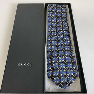 グッチ（GUCCI） 紺青四角ネクタイ