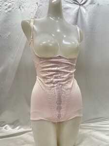 r1_9615n ★定形外 配送★ 美品 Lily Bouquetリリーブーケ サポートスーツ 補整下着 花柄レース 股下スナップ ピンク サイズ80