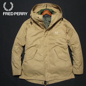 【フレッドペリー】 レイヤード　モッズコート　ブルゾンライナー　サイズM（日本L相当） ベージュ/オリーブ　FRED PERRY　ヒットユニオン