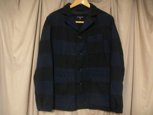 良品！Engineered Garments 13AW ラファイエット ジャケット XS ブラック・ネイビー USA製 エンジニアードガーメンツ テーラード ボーダー