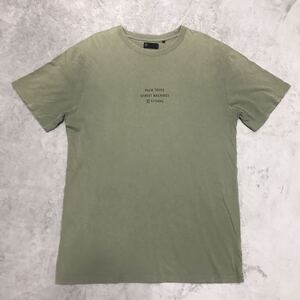 【鬼フェード】THRILLS スリルズ　Tシャツ ダメージ加工　古着　カーキ メンズ Mサイズ