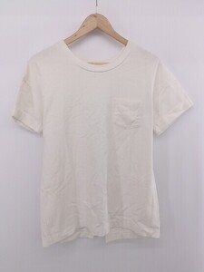 ◇ Ray BEAMS レイ ビームス 胸ポケット バックスリット 半袖 Tシャツ カットソー アイボリー系 レディース E