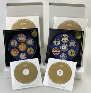 【額面スタート】K2704 オールドコインメダルシリーズ プルーフ貨幣 2点セット 1999 2000 貨幣セット 記念硬貨 造幣局