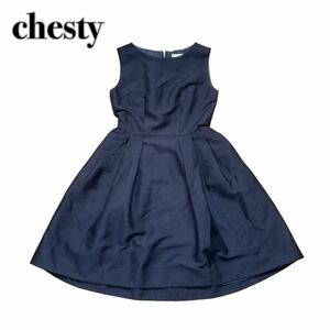 chesty チェスティ ノースリーブ ワンピース ネイビー紺 0 XS