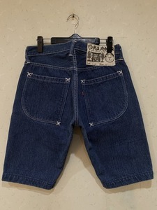 ※新恵美寿神頭 EVISU エヴィス エビス LOT2005 ハーフ ショート デニムパンツ 濃いインディゴ 日本製 32 　　　　 BJBA.H