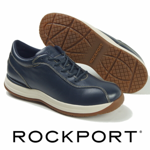 【新品・箱付】定価1.76万 ROCKPORT ロックポート《OPEN ROAD TACONIC》上質本革 タコニック レザースニーカー 26cm 紺 ウォーキング