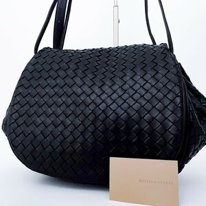 1円■未使用級■定価35万超■BOTTEGA VENETA ボッテガ イントレチャート ショルダーバッグ ビジネス レディース メンズ レザー ブラック黒