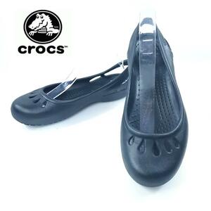 crocs マリンディ パンプス フラットシューズ ブラック US8 ラバー クロックス サンダル オールシーズン レディース 大きいサイズ hws01393