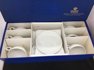 ロイヤルコペンハーゲン ROYAL COPENHAGEN ホワイトフルーテッド ティーカップ＆ソーサー6客セット