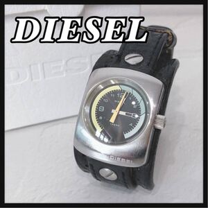 ☆DIESEL☆ ディーゼル 腕時計 時計 ウォッチ シルバー ブラック レザーベルト 革ベルト 収納箱 レディース 男女兼用 送料無料