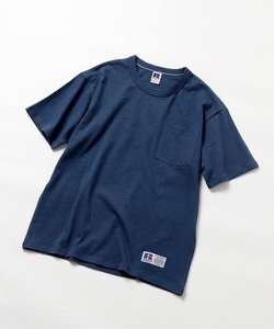 RUSSELL ATHLETIC × EDIFICE 別注 ポケット付き Tシャツ RC-22245ED 040 NAVY SIZE L