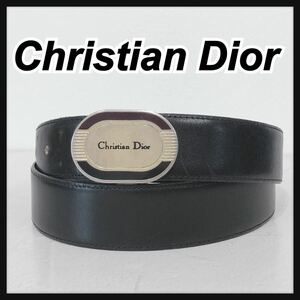 ☆ChristianDior☆ クリスチャンディオール ベルト バックルベルト レザーベルト ブラック 黒 レザー ゴールド金具 レディース 送料無料