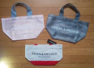 新作 DEAN&DELUCA ディーンアンドデルーカ メッシュトート＆ミニトートバッグ BANKOK バンコク限定　３点セット 新品/未使用　赤 Sサイズ