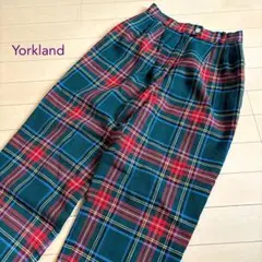 YORKLAND タータンチェックテーパードパンツ　ヴィンテージ