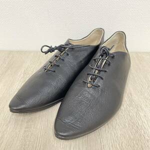 【_Fot】フォート★レザーシューズ フラットシューズForm lace ballet circle カウレザー 黒 ブラック size37 08