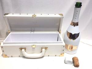 ■11860■ANGEL シャンパン ケース付き エンジェル CHAMPAGNE コルク付き 栓付き 白 ホワイト 収納ケース 空瓶