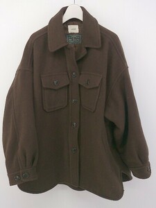 ◇ LOWRYS FARM Merinos Air 長袖 CPO ジャケット サイズF ブラウン系 レディース P