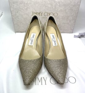 JIMMY CHOO ジミーチュウ　グリッター　パンプス　ゴールド　37 1/2　ラメ