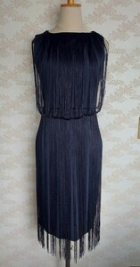 フリンジ ドレス ワンピ ワンピース 古着 vintage ヴィンテージ ビンテージ ブラック 黒 古着屋 dress ビンテージ fringe パーティー 美品