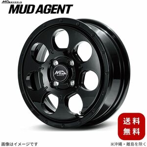 アルミホイール スペーシア MK53S スズキ 【15×4.5J 4-100 INSET45 セミグロスブラック】 マルカ MID マッドエージェント 1本 15インチ