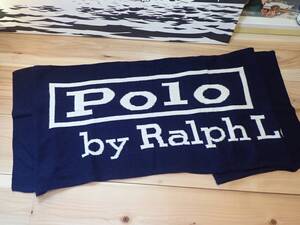 【POLO RALPH LAUREN ラルフローレン】ネックタグデザインマフラー☆ユニセックス☆希少品☆