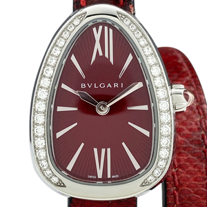 ブルガリ BVLGARI セルペンティ SPS27C9SDL 腕時計 SS レザー クォーツ レッド レディース 【中古】