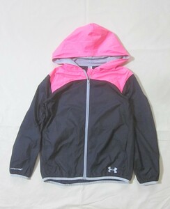 UNDER ARMOUR ウインドブレーカー フルジップジャケット 女の子 YSM 130cm アンダーアーマー フーディ 上着 パーカー 7000