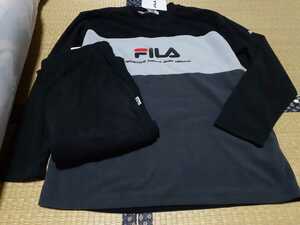 【新品】FILA フリース 上下 ルームウェア L 黒×グレー