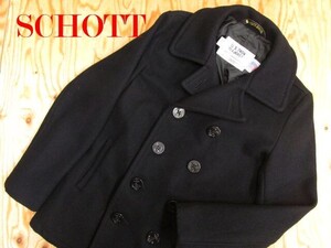 ★Schott ショット★メンズ 7118 日本別注 24oz スリムフィットピーコート ネイビー★R70119044A