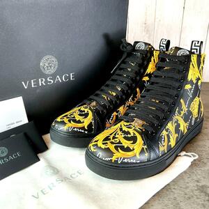 【美品】VERSACE　ヴェルサーチ　メンズ　メデューサ ロゴ　ハイカットスニーカー　42サイズ（27cm相当）（元箱、保存袋、カード類）