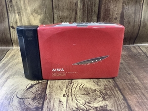 W3b AIWA アイワカセットプレーヤー HS-PL77 カセット レッド 赤 ポータブルカセットプレーヤー 通電OK