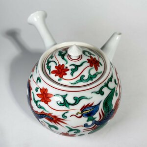 【洛座】色絵 龍鳳凰 急須 ＜煎茶器煎茶道具