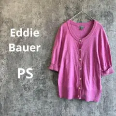 2441【Eddie Bauer】五分袖ニットカーディガン♡袖折り返しデザイン♡