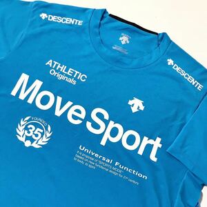 美品☆DESCENTE MOVE SPORT/デサントムーブスポーツ☆Tシャツ☆吸汗速乾/ストレッチ/トップス/半袖/ジャケット/ジャージ/ブルー/M