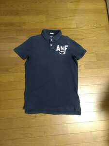 Abercrombie&Fitch アバクロンビー&フィッチ ユーズド加工 ヴィンテージ加工 半袖 ポロシャツ サイズＬ　メンズ　紺