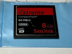 SanDisk サンディスク Extreme CompactFlash コンパクトフラッシュ CFカード 8GB 1枚 60MB/s UDMA フォーマット済み 動作確認済みジャン