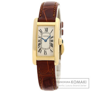 CARTIER カルティエ W2601556 タンクアメリカン SM 腕時計 K18イエローゴールド 革 レディース 中古