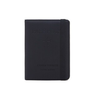 パスポートケース パスポートホルダー カード収納 パスポート チケット入れ 旅行 シンプル コンパクト ブラック