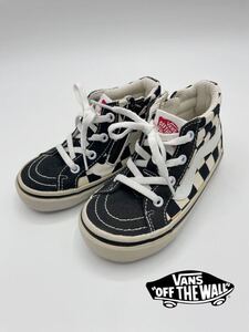 VANS バンズ キッズ オールドスクール ハイカット スニーカー スケボー シューズ サイズ16cm チェッカー 黒白 547423