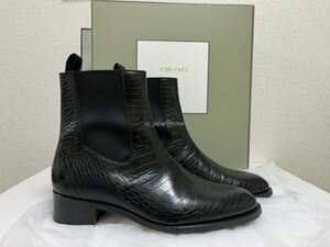 ■激レア!!■超美品■TOM FORD-トムフォード-クロコ型押し レザーブーツ■サイズ8■黒■定価264,000円■国内直営店正規品■即日配送