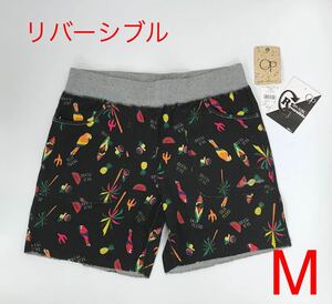 新品 op レディース リバーシブル ウォークショーツ 柄 パンツ ボトムス　ショートパンツ オーシャンパシフィック Mブラック