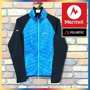 ME7-604★USA買付&良品★軽量 保温性【Marmot マーモット】ポーラテック キルティング切替 中綿ジャケット【レディース M】ターコイズ×黒