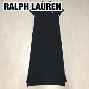 RALPH LAUREN ラルフローレン ロングワンピース マキシ丈 XXS ブラック 刺繍ポニー