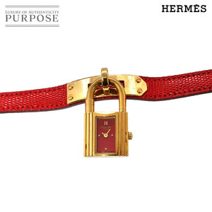 エルメス HERMES ケリーウォッチ ヴィンテージ レディース 腕時計 レッド リザード クォーツ ウォッチ カデナ Kelly Watch 90237774