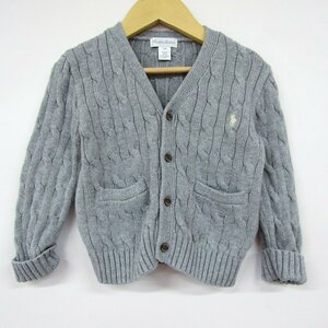 ラルフローレン Vネックカーディガン ケーブルニット ベビー 男の子用 24Mサイズ グレー RALPH LAUREN