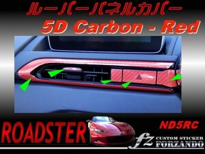 ロードスター ND系 ルーバーパネルカバー　５Ｄカーボン調　赤