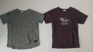 130センチ b.ROOMとミキハウス グレー系Tシャツ2点セット 