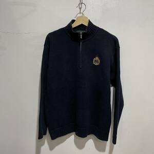 送料無料☆Ralph Lauren☆ハーフZIPコットンニットセーター☆ネイビー☆S～M相当☆z20c