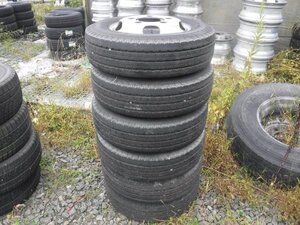 送料無料★鉄ホイール 5穴-203.2 9分山 19年 6本 ヨコハマ 195/75R15 109/107L LT 15インチ★34646